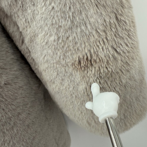 K Zell Mode‎ Statement Faux Fur Coat Jacket Women's Sz S Gray Luxury Teddy Bear - Picture 10 of 15